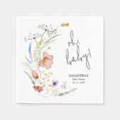 Serviette En Papier Baby shower fleur sauvage (Devant)