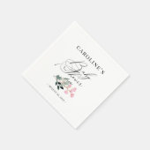 Serviette En Papier Baby shower fleur sauvage aquarelle (Coin)