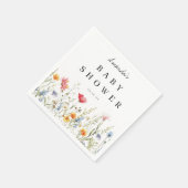 Serviette En Papier Baby shower Fleur sauvage aquarelle (Coin)