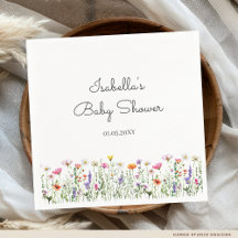 Baby shower Fleur sauvage aquarelle