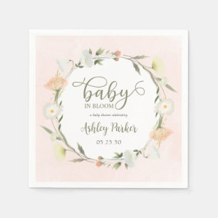 Serviette En Papier Baby shower Fleur sauvage Baby In Bloom