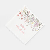 Serviette En Papier Baby shower Fleur sauvage Baby In Bloom Boho (Coin)