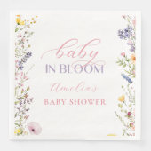 Serviette En Papier Baby shower Fleur sauvage bébé en fleur serviette (Devant)