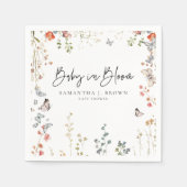 Serviette En Papier Baby shower Fleur sauvage bébé en fleurs (Devant)