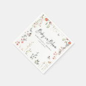 Serviette En Papier Baby shower Fleur sauvage bébé en fleurs (Coin)