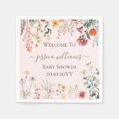 Serviette En Papier Baby shower Fleur sauvage bébé en fleurs (Devant)