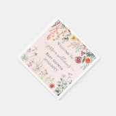 Serviette En Papier Baby shower Fleur sauvage bébé en fleurs (Coin)