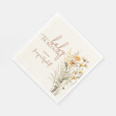 Serviette En Papier Baby shower Fleur sauvage bébé en fleurs (Coin)