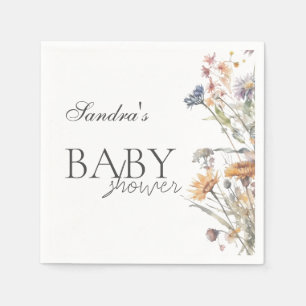 Serviette En Papier Baby shower Fleur sauvage bébé en fleurs printemps