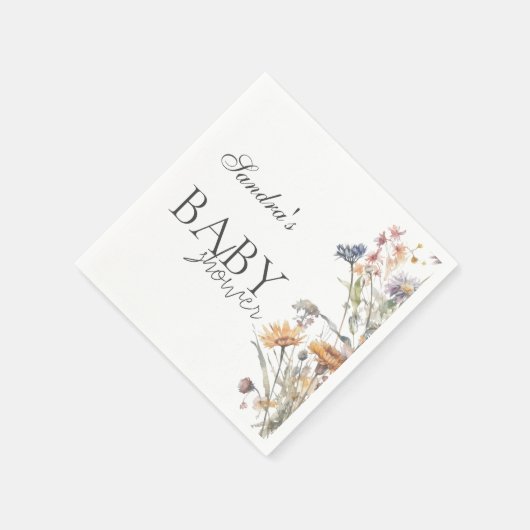 Serviette En Papier Baby shower Fleur sauvage bébé en fleurs printemps (Coin)