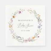 Serviette En Papier Baby shower Fleur sauvage Boho (Devant)