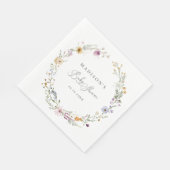 Serviette En Papier Baby shower Fleur sauvage Boho (Coin)