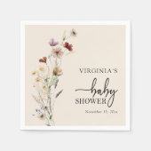 Serviette En Papier Baby shower Fleur sauvage Boho (Devant)