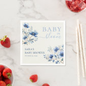 Serviette En Papier Baby shower Fleur sauvage Boho Dark and Dusty (En situation)