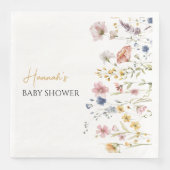 Serviette En Papier Baby shower Fleur sauvage Boho personnalisé (Devant)