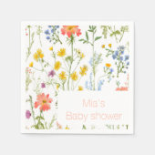 Serviette En Papier Baby shower fleur sauvage botanique (Devant)