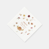 Serviette En Papier Baby shower Fleur sauvage Citrouille d'automne (Coin)