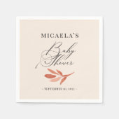 Serviette En Papier Baby shower Fleur sauvage d'aquarelle automne (Devant)