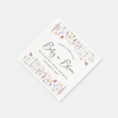 Serviette En Papier Baby shower Fleur sauvage d'aquarelle bébé en fleu (Coin)