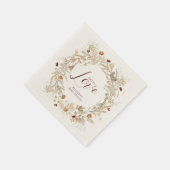 Serviette En Papier Baby shower Fleur sauvage d'aquarelle d'automne (Coin)