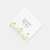 Serviette En Papier Baby shower Fleur sauvage de maman à Bee (Coin)