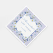 Serviette En Papier Baby shower Fleur sauvage Dusty Blue Boho (Coin)