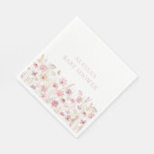 Serviette En Papier Baby shower Fleur sauvage Dusty Pink Boho (Coin)
