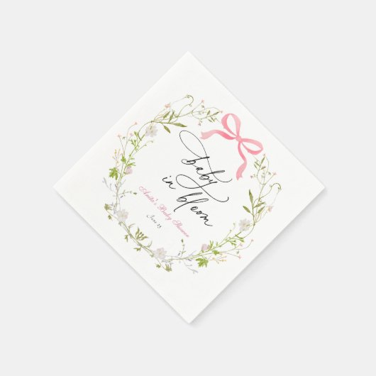 Serviette En Papier Baby shower fleur sauvage en fleur (Coin)