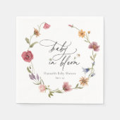 Serviette En Papier Baby shower fleur sauvage en fleur (Devant)