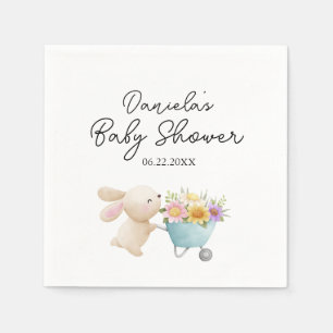 Serviette En Papier Baby shower Fleur sauvage mignon et simple petit l
