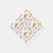 Serviette En Papier Baby shower Fleur sauvage mignon Petit Lapin (Coin)