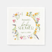 Serviette En Papier Baby shower fleur sauvage personnalisé (Devant)