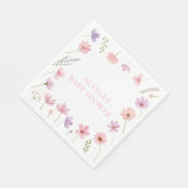 Serviette En Papier Baby shower Fleur sauvage rose violet (Coin)