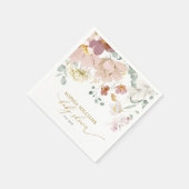 Serviette En Papier Baby shower Fleur sauvage rouge et rose (Coin)