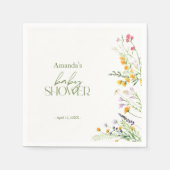 Serviette En Papier Baby shower fleur sauvage sur mesure (Devant)