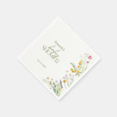 Serviette En Papier Baby shower fleur sauvage sur mesure (Coin)