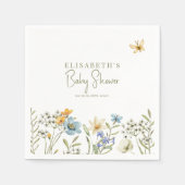 Serviette En Papier Baby shower fleuri à ressort Boho personnalisé (Devant)