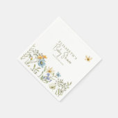 Serviette En Papier Baby shower fleuri à ressort Boho personnalisé (Coin)