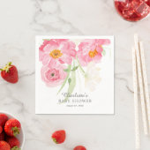 Serviette En Papier Baby shower fleuri Printemps Naples (En situation)