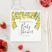Serviette En Papier Baby Shower Fleurs de Citron et Feuillage (En situation)