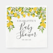 Serviette En Papier Baby Shower Fleurs de Citron et Feuillage (Devant)