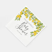 Serviette En Papier Baby Shower Fleurs de Citron et Feuillage (Coin)