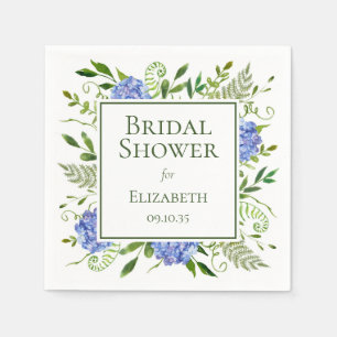 Serviette En Papier Baby Shower Fleurs d'Hydrange Bleues