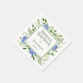 Serviette En Papier Baby Shower Fleurs d'Hydrange Bleues (Coin)