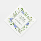 Serviette En Papier Baby Shower Fleurs d'Hydrange Bleues (Coin)