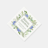 Serviette En Papier Baby Shower Fleurs d'Hydrange Bleues (Coin)