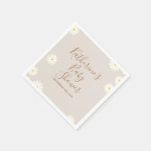Serviette En Papier Baby shower Floral Bohême Daisy Napkin (Coin)
