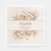 Serviette En Papier Baby shower Floral Boho Blush (Devant)