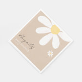 Serviette En Papier Baby shower Floral Boho Daisy (Coin)