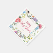 Serviette En Papier Baby shower floral brillant (Coin)